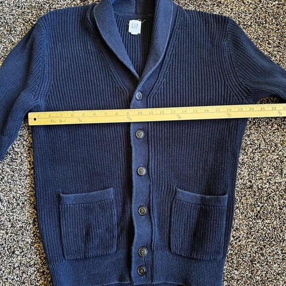 Men's Navy Cardigan Sweater - Picture 5 of 6
